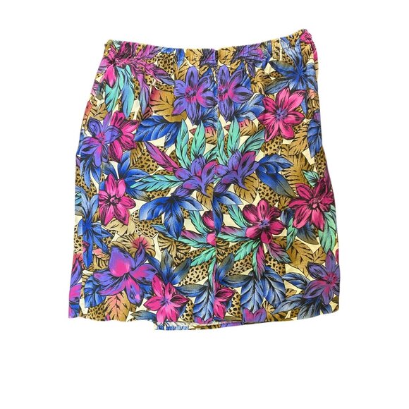 Vintage 1X Floral & Animal Print Wrap Skirt & Top Set Eighties Jungle Wild Fun - Picture 5 of 11